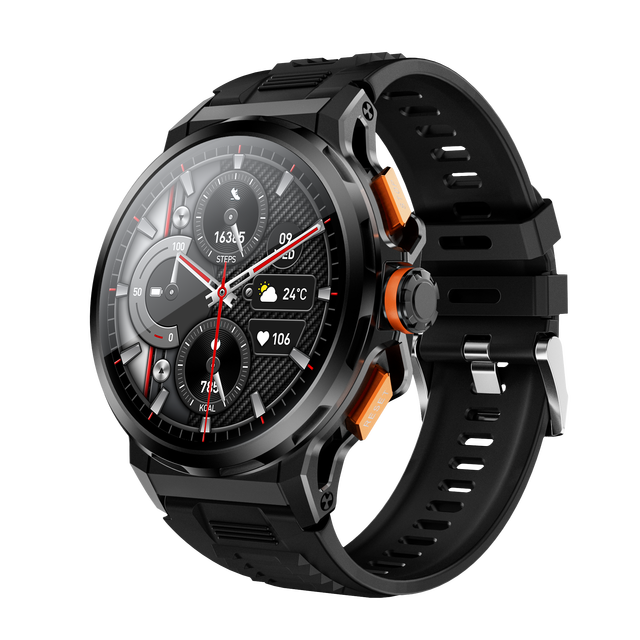 SK43 SDK AMOLED Smart Watch Pria BT Call Wireless Charging IP68 Waterproof Fitness Tracker Alarm Clock Alloy Case Silicone Band