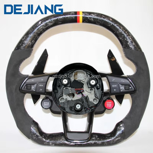Volante Deportivo Personalizado de Fibra de Carbono y Cuero con Base Plana para <span class=keywords><strong>Audi</strong></span> S6 S7 A4 A5 A6 A7 Q3 Q5 A3 S3 S8 <span class=keywords><strong>R8</strong></span> 2015 2016 - Product Image 3