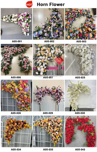 LEDA Customized Wedding Party decoration Pink <b>Artificial</b> Rose <b>Flowers</b> Peony Handmade <b>Flower</b> Runner Soft Irregular - Product Image 5