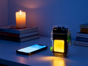 Có thể sạc lại COB Keychain đèn pin với điện tử nhẹ hơn-USB C trường hợp trong suốt, không thấm nước & Windproof thiết kế cho ngoài trời - Product Image 6