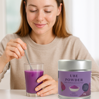 OEM Marque personnalisée Poudre de patate douce violette de haute qualité 50g Boîte de fer Poudre d'igname ube violette