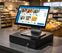 Terminal de point de vente tout-en-un en métal de 15,6 pouces avec imprimante thermique de bureau 80 mm, directement de l'usine