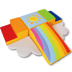 Indoor Playground Soft Furniture Equipment Fun Climbing Toy Set Rainbow Slide PU Leather Climbing <b>Blocks</b> for Toddlers Aged 1-3 - Product Image 1
