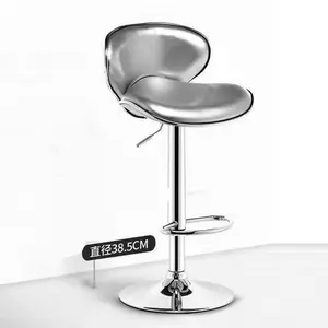 Tabouret en cuir gris pour petit déjeuner, chaise à comptoir, moderne, hauteur, populaire, vente en gros, offre spéciale,