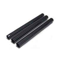 Tube en fibre de carbone 100% tissé uni brillant 3k, léger et haute résistance