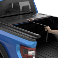 Zolionwil - Volet roulant manuel avec frein et éclairage LED, couvre-caisse de camionnette rétractable pour Ford F150 F250 F350 2011-2023+