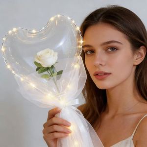 Hot-selling Qixi Valentine's Day <b>LED</b> Rose Heart Pop <b>Ball</b> Light-Up Toy Party Toy Birthday Viral Bouquet Pop <b>Ball</b> Wholesale - Product Image 1