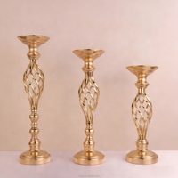 Candelabro de Tela Moderno para Decoración del Hogar, Decoración de Mesa para Bodas con Flores, Jarrones, Farol, Portavelas Hueco