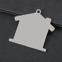 Pendentif Ywyougang en forme de maison vierge, en acier inoxydable, personnalisable par gravure, pour accessoires de bijoux faits main DIY