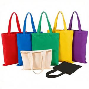 Wholesale Eco Reusable <b>Canvas</b> Tote Shopping Bag Custom Printed <b>Large</b> Capacity Blank Daily Casual Shoulder Handbag - Product Image 2