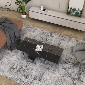 Mobilier extérieur de jardin table basse ronde en pierre de marbre de luxe résistante aux intempéries - Product Image 3