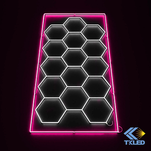 Lampe de <span class=keywords><strong>garage</strong></span> hexagonale à <span class=keywords><strong>LED</strong></span> avec système de 15 grilles Lampe d'atelier en nid d'abeille pour la maison Gym Sous-sol Entrepôt <span class=keywords><strong>Garage</strong></span> Alimentation AC - Product Image 3