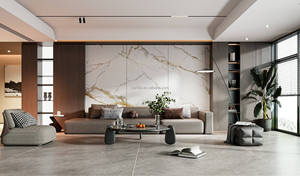 Lớn Định Dạng Thiêu Kết Đá Tấm Ngoài Trời Nhà Bếp Bóng Trắng Bằng Đá Cẩm Thạch Bàn Ăn Trắng Thiêu Kết Đá Với Màu Đen Và Vàng Dây Leo - Product Image 3