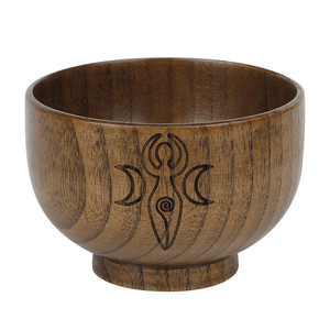 Nouveau bol en bois étoile à cinq branches du fabricant bol de rangement de déesse de lune triphasée décoration d'autel WICCA - Product Image 6
