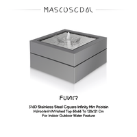 Fontaine carrée en acier inoxydable 316L, finition miroir poli, 60x60-120x120cm, design moderne, tailles personnalisables