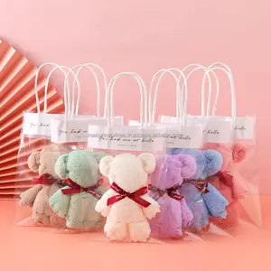 Wholesale High Quality Pineapple Bear Towel Solid Color Anniversary Gift Cute Rabbit Bear Shaped Coral Fleece Hand Towel