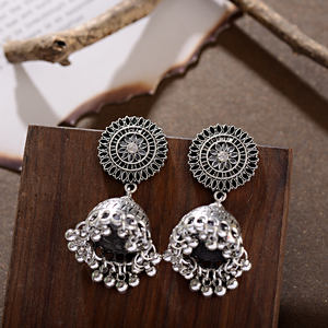 2024 Vrouwen India Geometrische Lange Ketting Kwast Opknoping Bengelen Oorbellen Tibetaanse Sieraden Bohemia Bell Jhumka Oorbellen - Product Image 6