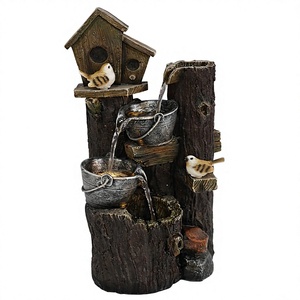 <span class=keywords><strong>Fontaine</strong></span> solaire moderne d'extérieur pour jardin avec lumières LED, design Art <span class=keywords><strong>Déco</strong></span> en résine, autoportante - Product Image 1