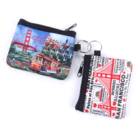 Grosir dompet koin ritsleting mini dompet neoprene kustom logo sublimasi dompet koin neoprene lembut
