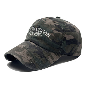 Cappellino da Baseball mimetico molto vegano cappello da camionista ricamato vegano cappello da papà mimetico berretto da strada OED/ODM - Product Image 6