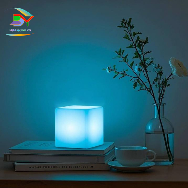 Rechargeable Cubes Bedside Light Waterproof Remote Control 16 RGB Color 4 Lighting LED Cube Lampes De Table