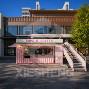 Kiosque de vente de nourriture en plein air, structure modulaire préfabriquée en acier galvanisé, panneaux sandwich isolés - Product Image 1