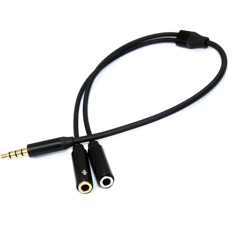 4 pólo Plugue Estéreo de 3.5mm para Dual 3.5 milímetros Cabo de Áudio Jack de Fone De Ouvido Mic Splitter para Laptop Fone de Ouvido Do Computador Telefone Tablet