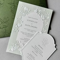 Invitaciones de Boda Impresas con Letras en Relieve, Papel Ecológico de Lujo para Eventos y Negocios B2B, Envío Rápido