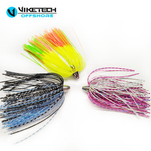 طُعم صيد سمك الكنعد (كنج فيش) دوار، أزرق/أخضر فسفوري/تنورة فضية، رأس 1/8 أونصة (3.5 جرام)، 2.5 بوصة (6.35 سم) - Product Image 3