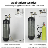 Adaptateur de remplissage de bouteille de plongée 24 pouces G5/8 en acier inoxydable pour station de remplissage d'air, connecteur de remplissage pour grande bouteille de gaz et valve de compresseur