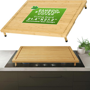 Bamboo Stovetop <b>Cover</b> Cutting <b>Board</b> 21.4 X 27.2 Inch Removable Feet Design Kitchen <b>Sink</b> Countertop Protector - Product Image 1