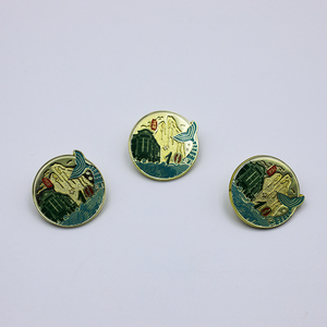 Metallic Zinc Alloy Embossed Soft Enamel Corporate Anniversary Gifts Building Mountain Mount Fish City Lapel <b>Pin</b> Badge - Product Image 4