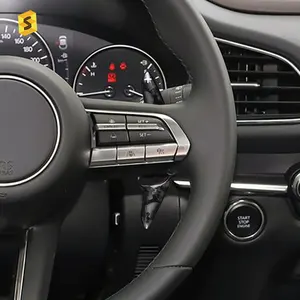 Aksesoris Ekstensi Roda Kemudi Interior Mobil Es Dayung Pemindah Serat Karbon Tempa Nyata untuk Mazda Cx30 2020 Interior Mobil