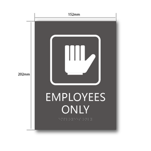 Letrero de señalización ADA para solo personal, letrero braille de puerta de diseño moderno para solo área de empleados - Product Image 1