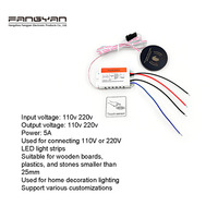 Sensor Interruptor de Alto Voltaje 110V 220V para Madera Luz LED Inteligente para Gabinete y Armario con Sensor Táctil Oculto de Movimiento Manual