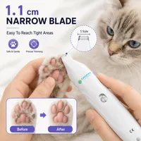 Tondeuse Électrique Portable pour Poils d'Animaux avec Lumière d'Inspection UV, Faible Bruit, USB-C, pour Chats et Chiens, Usage Domestique, Coffret Cadeau