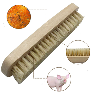14cm cerato oliatura maiale bianco criniera Schima superba manico in legno pulizia scarpe in pelle spazzola per lucidare scarpe in legno - Product Image 3