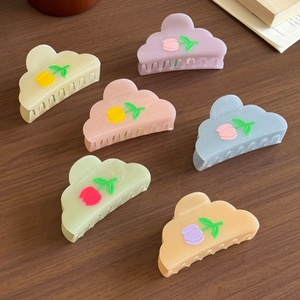 Korean Style Acrylic Cute Cartoon Flower Tulip Cloud Hair Claw Clip for Women Shark Clamp Hairstyles Hair Accessory Custom - Product Image 1