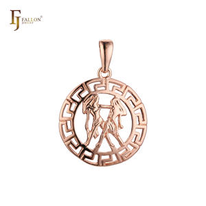 Кулон FJ Fallon Fashion Jewelry с позолотой под розовое золото, знак зодиака, греческий стиль, «Гея» — ореол знака зодиака - Product Image 5