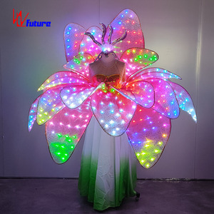 Costumi a LED per donne esotiche principessa vestito luminoso con tutù gonna attraente danza del ventre abiti di paillettes per feste - Product Image 6