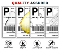 Cetak Logo Kustom Label Thermal 4x6 100x150mm Stiker Thermal Tahan Air Gulungan Label Pengiriman Kosong untuk Printer Barcode