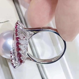 Bague haut de gamme en argent sterling S925 avec perle d'eau douce ronde naturelle de 12-11 mm, taille unique - Product Image 4