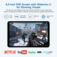 Alldocube IPlay60 Mini Turbo 8,4 pulgadas Tablet Android14 Sistema 6Gen1 8 + 8GB RAM virtual + 128GB ROM Widevine L1 4K Decodificación de video