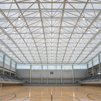 Salle d'entraînement à structure en acier à longue portée pour la gymnastique, Salle de sport à ossature métallique pour campus universitaire