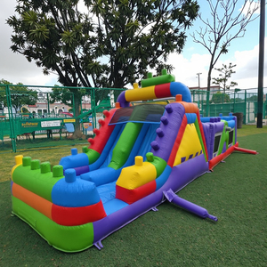 14m nouveau saut gonflable parcours d'obstacles jeu toboggan bloc de construction interactif escalade maison pleine d'entrain - Product Image 1