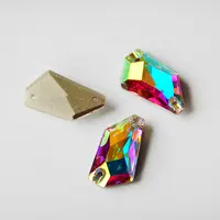 Yanruo 3267 13X23Mm Ab De-Art Sew Op Rhinestones Glitter Strass Platte Achterkant Glas Stenen En kristallen Voor Stof