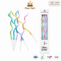 Bougie en cire torsadée colorée pour décoration de fête d'anniversaire, Pâques, Nouvel An ou événements romantiques ou en bar