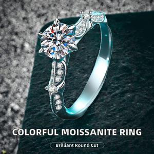 Fine Jewelry Tishya Diamond Vintage Wedding <b>Ring</b> Colorful Pink Moissanite D Color VVS 925 Sterling Silver Gold Plated Charm - Product Image 2