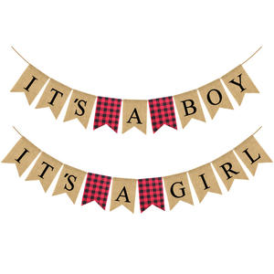Льняной баннер «Мальчик или Девочка» для вечеринки по определению пола ребенка, гирлянда-флажки в форме ласточки, украшения для вечеринки по определению пола ребенка - Product Image 1
