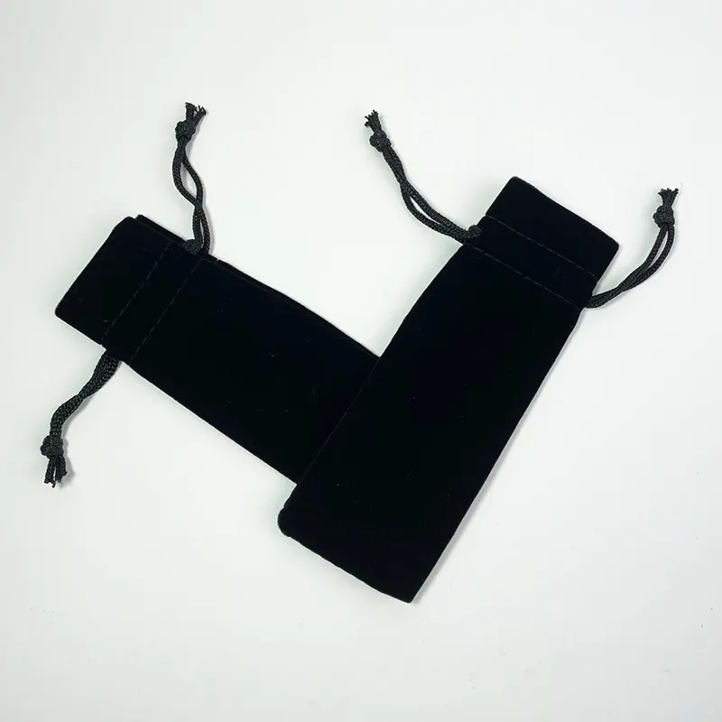 ขนาดเล็กสีดำที่กำหนดเองเดินทางแบบพกพาของขวัญน้ำหอมกระเป๋าเครื่องสำอางกำมะหยี่ฝุ่น Drawstring ถุงบรรจุภัณฑ์